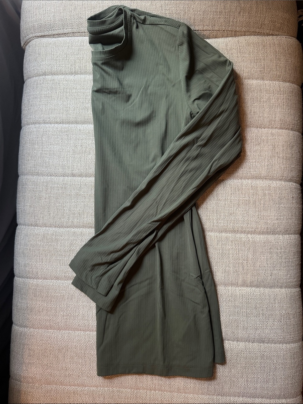 Figs Olive Green Ribbed Long Sleeve Under Scrub Top